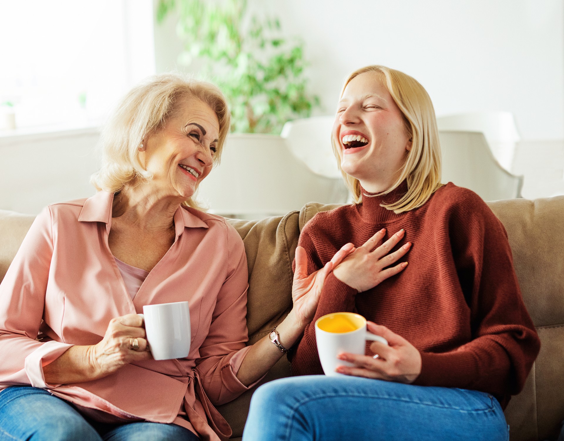 child mother daughter grandmother granddaughter family parent home woman happy kid grandma grandchild together girl mom grandparent edlerly